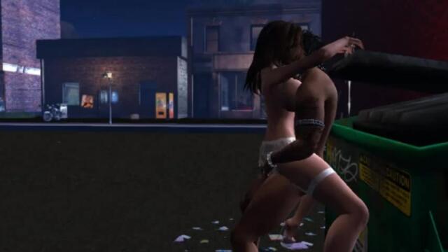 Virtual Sex With Two Cute Ebony Babes In Public - Sex Game - SecondLife