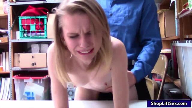 Tiny teen girl Gina takes a big cock deepthroat action